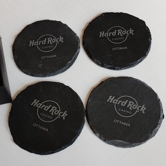 Hard Rock Casino Ottawa Slate Coaster Set NIB - Picture 5 of 6